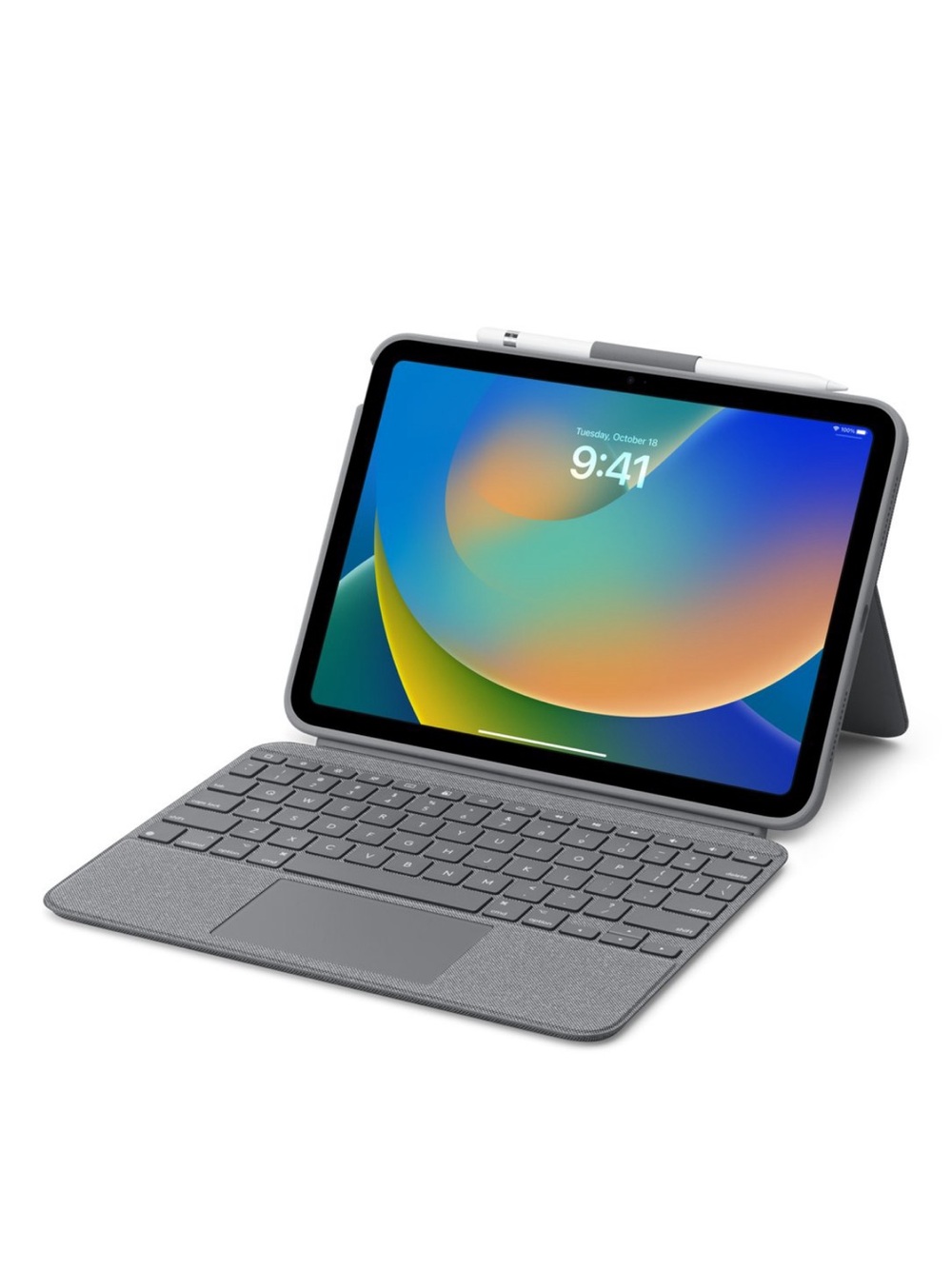 Tablet Keyboard Folio Case with Pencil Holder - Gray